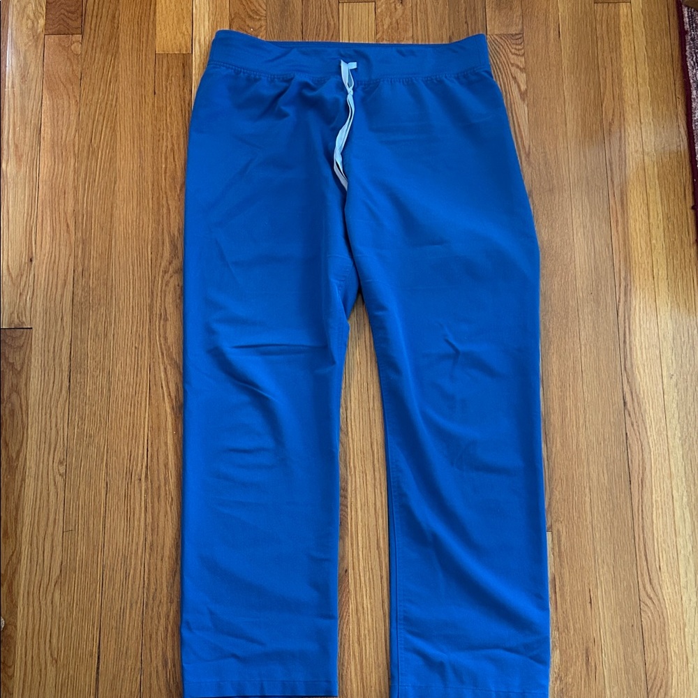 Figs Royal Blue Livingston scrub pants and matching scrub top